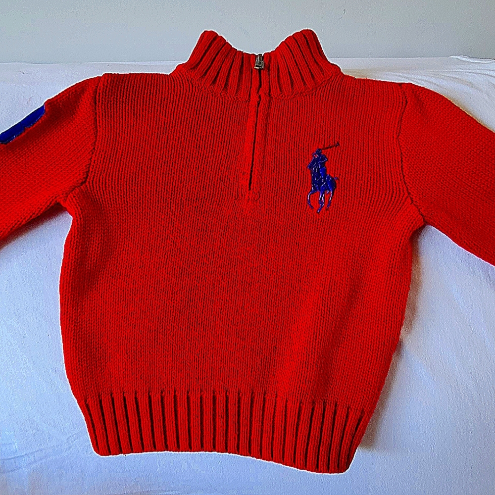 Polo - Big Red Pony - Baby/Toddler Quarter-Zip Turtle Neck Sweater